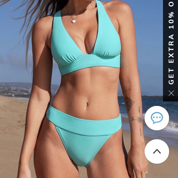 Aqua bikini hipster mid rise